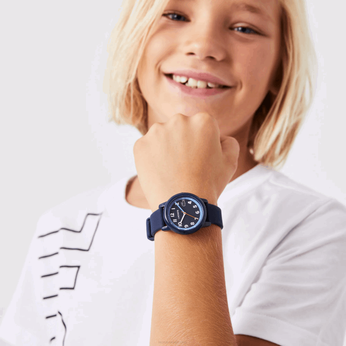 Lacoste 12.12 3 Hands Silicone Strap Watch 646T3300 Blue 000 Kids