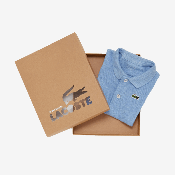 Lacoste Baby Organic Cotton Pique Onesie Box Set 646T2989 Blue FTS Kids