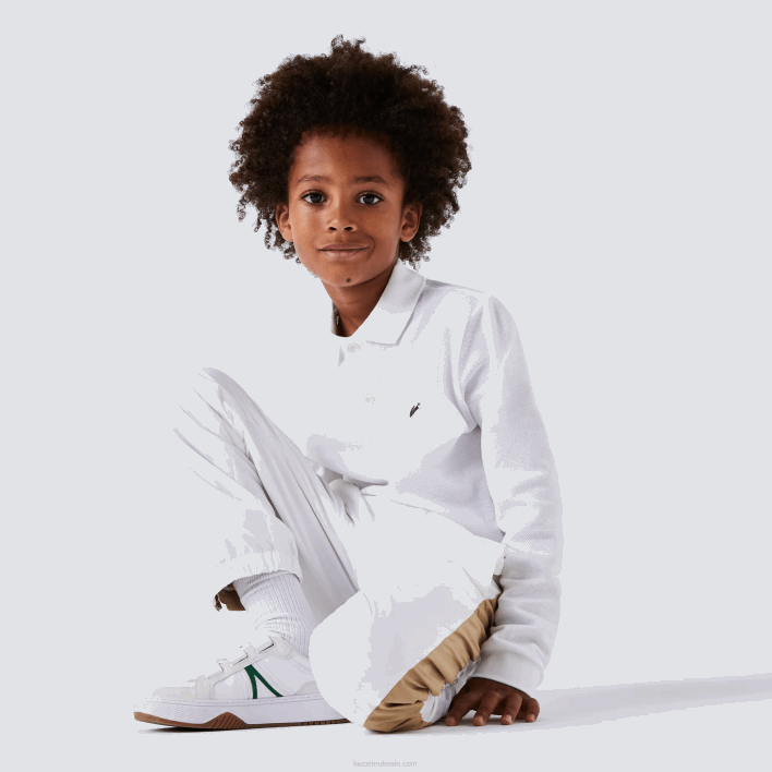 Lacoste Regular Fit Petit Pique Polo 646T2944 White 001 Kids