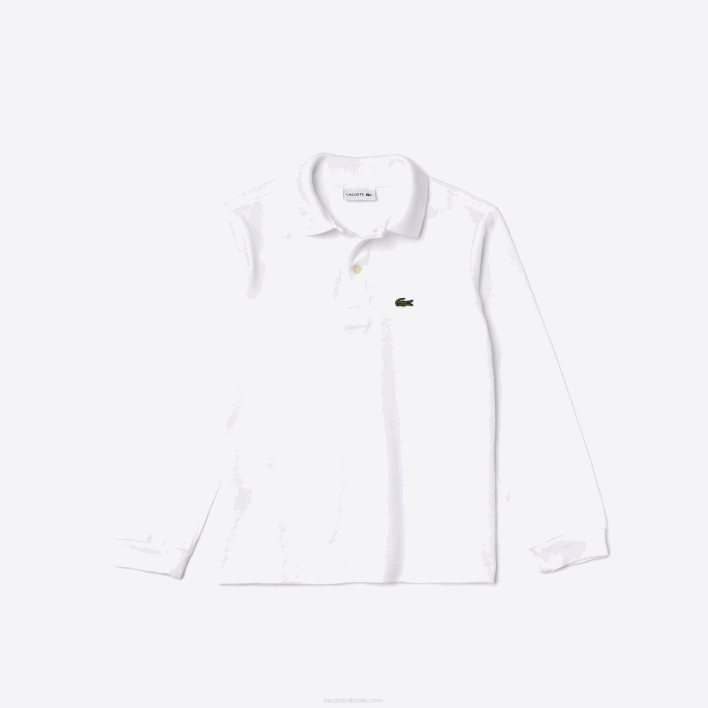 Lacoste Regular Fit Petit Pique Polo 646T2944 White 001 Kids