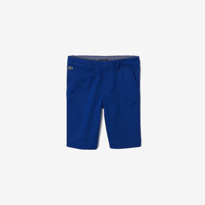 Lacoste Stretch Cotton Bermudas 646T3301 Blue BDM Boys