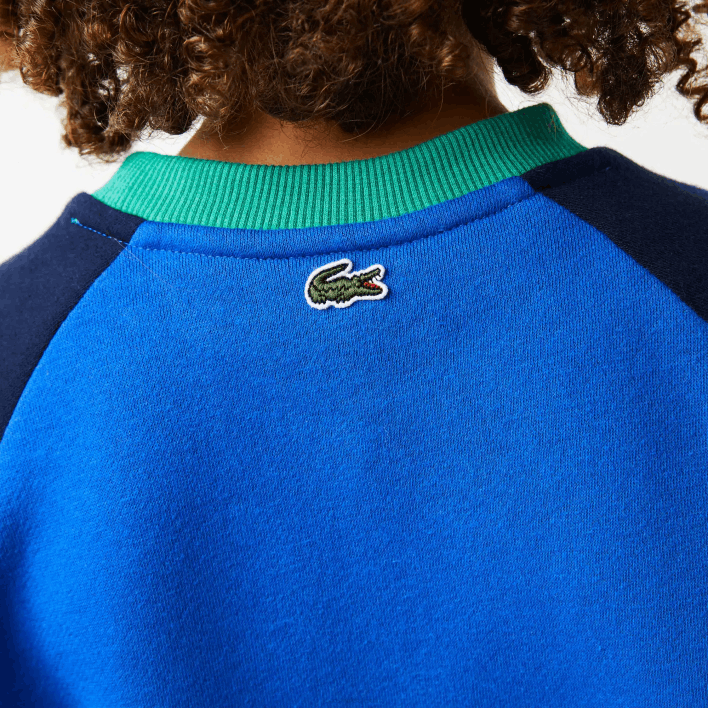 Lacoste Branded Color-Block Sweatshirt 646T3194 Navy Blue Green 7W2 Boys