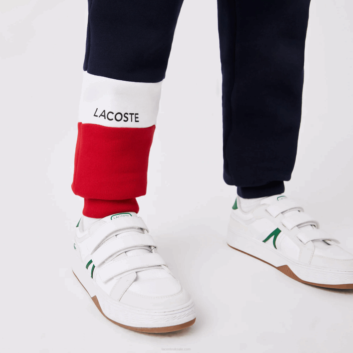 Lacoste Branded Trackpants 646T3215 Navy Blue White Red LAW Kids