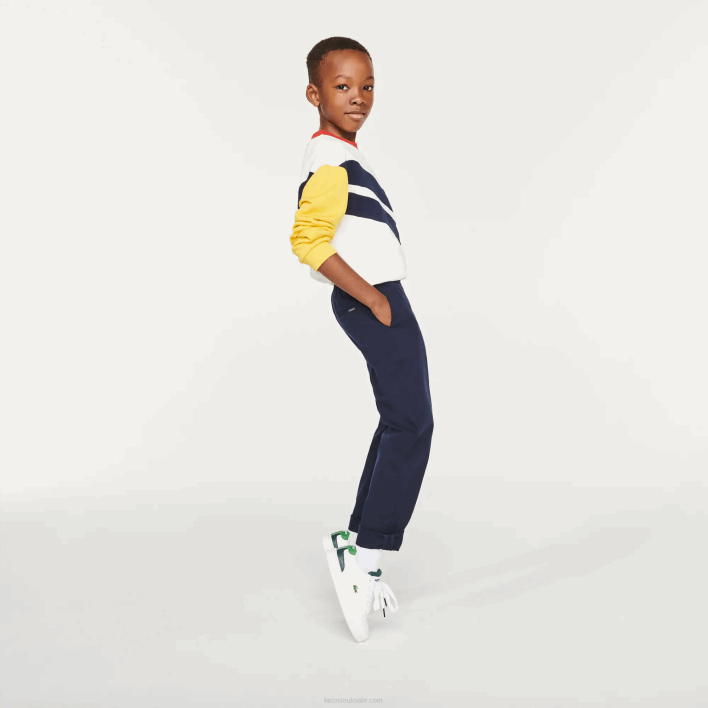 Lacoste Comfortable Lightweight Cotton Pants 646T3296 Navy Blue 166 Boys
