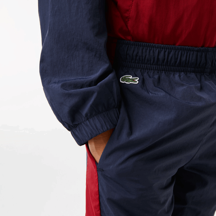Lacoste Contrast Band Trackpants 646T3225 Navy Blue Bordeaux LUB Kids