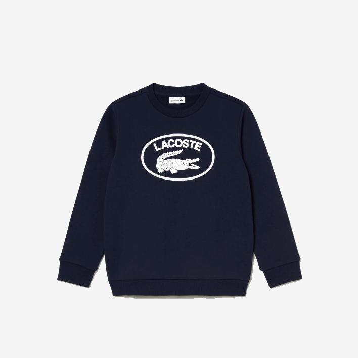 Lacoste Contrast Branded Colorblock Sweatshirt 646T3055 Navy Blue White 525 Kids