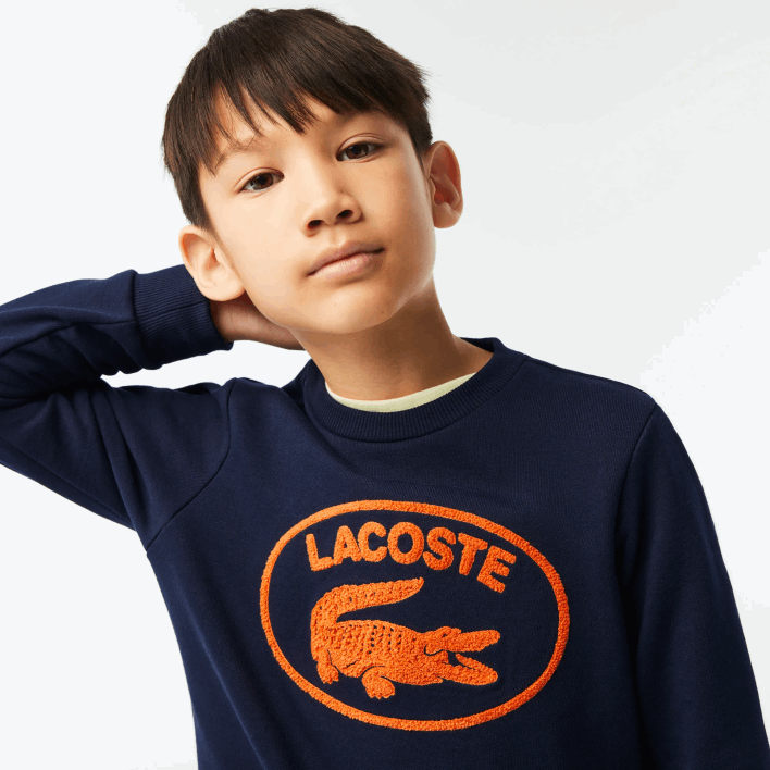 Lacoste Contrast Branded Colorblock Sweatshirt 646T3056 Navy Blue 166 Kids