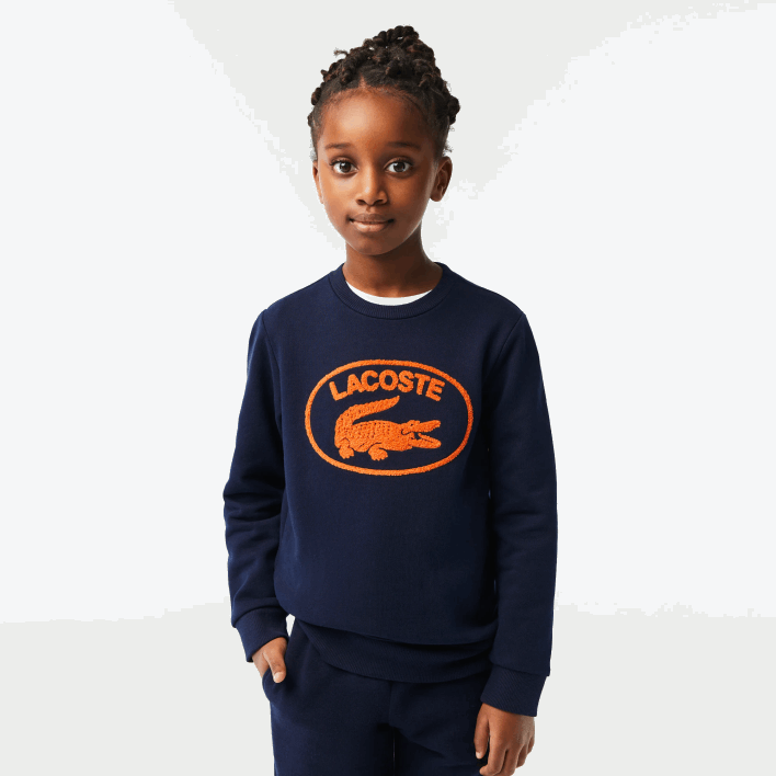 Lacoste Contrast Branded Colorblock Sweatshirt 646T3056 Navy Blue 166 Kids