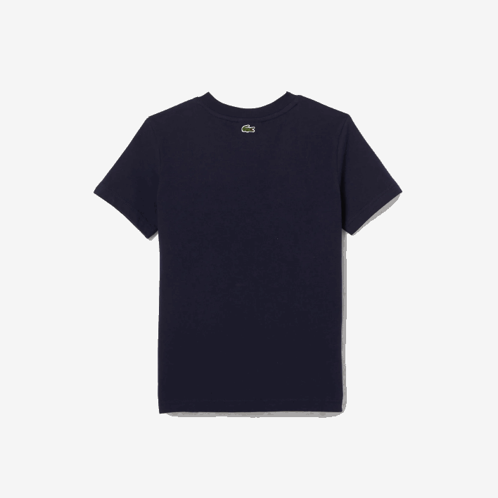 Lacoste Contrast Branded Cotton Jersey T-Shirt 646T3134 Navy Blue 166 Kids