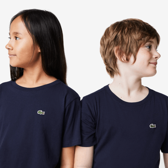 Lacoste Crew Neck Cotton Jersey T-Shirt 646T2998 Navy Blue 166 Kids