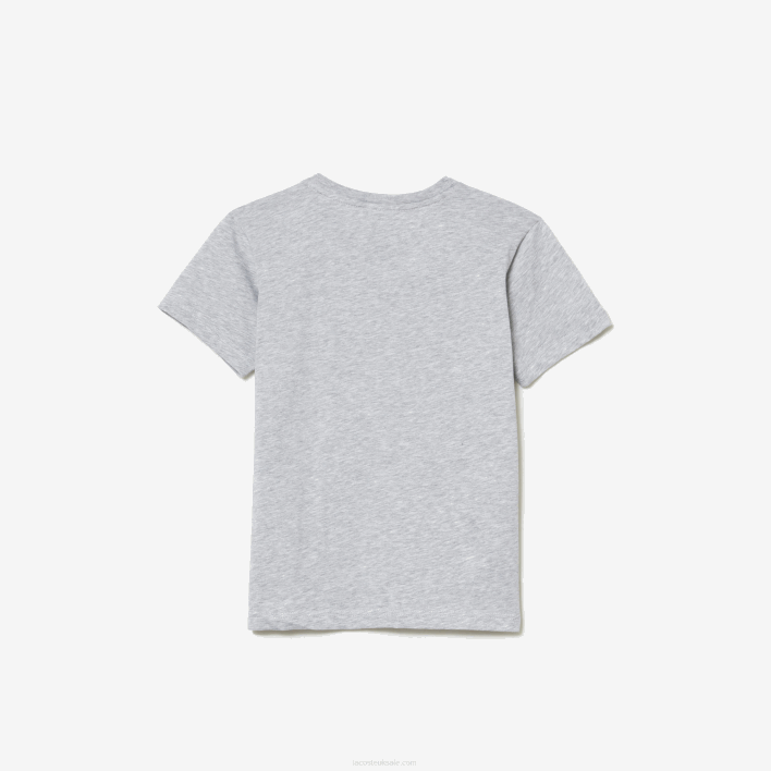 Lacoste Crew Neck Cotton Jersey T-Shirt 646T3125 Grey Chine CCA Kids
