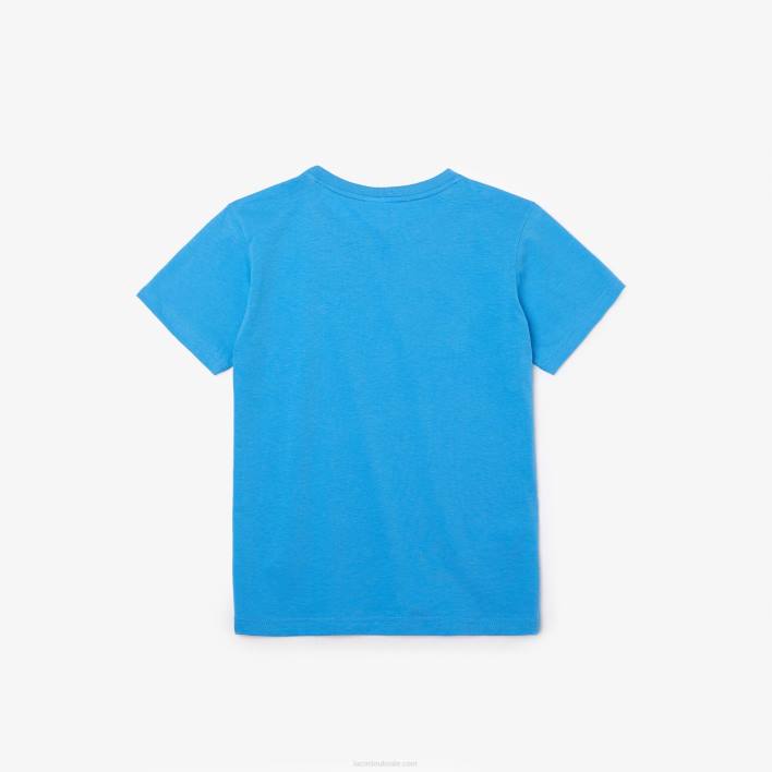 Lacoste Crew Neck Cotton Jersey T-Shirt 646T3166 Blue 4XA Kids