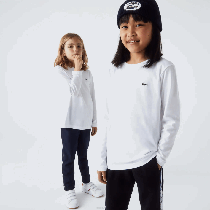 Lacoste Crew Neck Jersey T-Shirt 646T3140 White 001 Kids