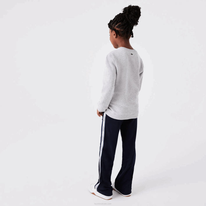 Lacoste Crocodile Print Crew Neck Sweatshirt 646T3230 Grey Chine CCA Kids