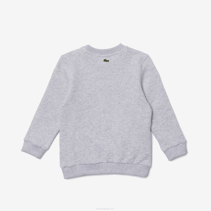 Lacoste Crocodile Print Crew Neck Sweatshirt 646T3230 Grey Chine CCA Kids