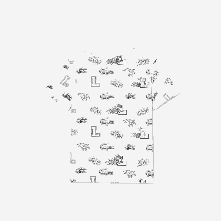 Lacoste Custom Print Organic Cotton T-Shirt 646T3136 White 001 Kids