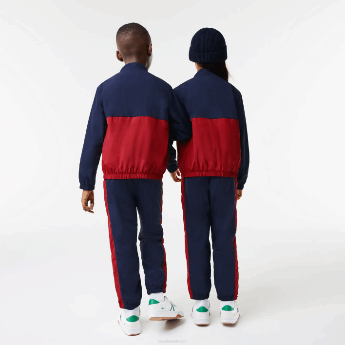 Lacoste High-Neck Colorblock Jacket 646T3219 Navy Blue Bordeaux LUB Kids