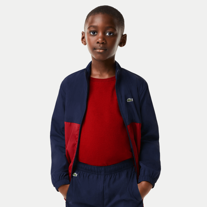 Lacoste High-Neck Colorblock Jacket 646T3219 Navy Blue Bordeaux LUB Kids