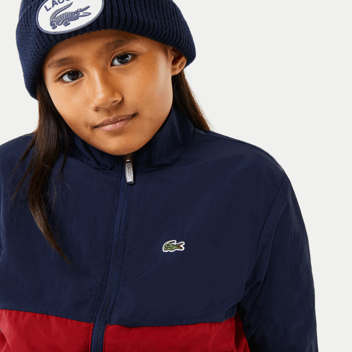 Lacoste High-Neck Colorblock Jacket 646T3219 Navy Blue Bordeaux LUB Kids