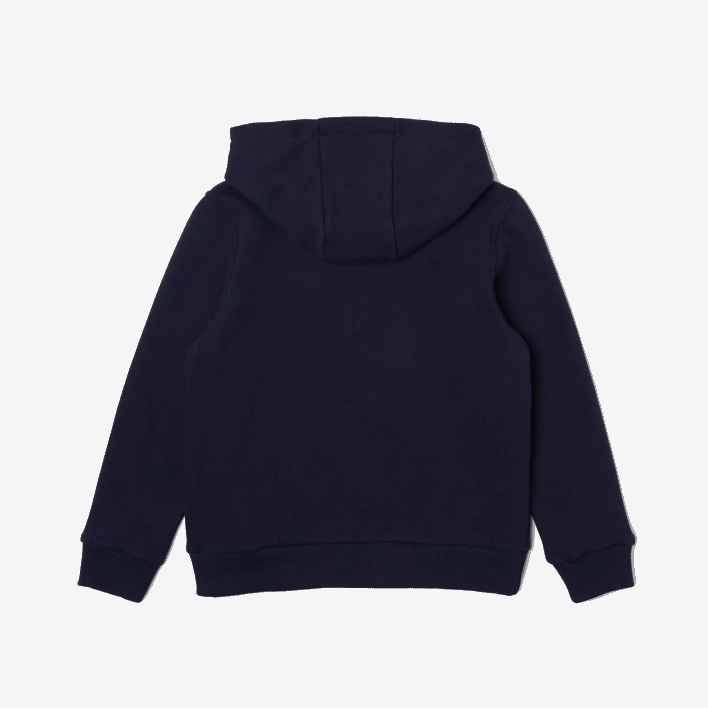 Lacoste Kangaroo Pocket Hooded Zip Sweatshirt 646T3189 Navy Blue 166 Kids