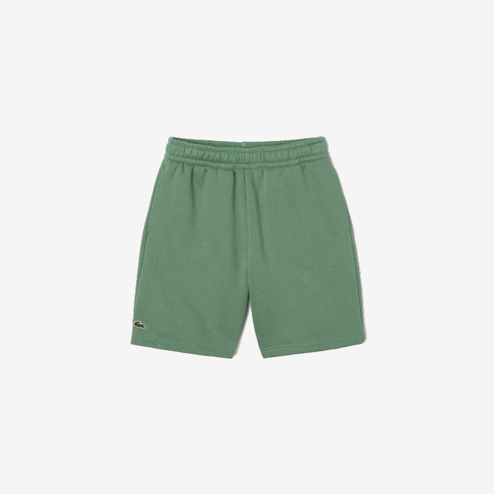 Lacoste Organic Brushed Cotton Fleece Shorts 646T3098 Khaki Green KX5 Kids