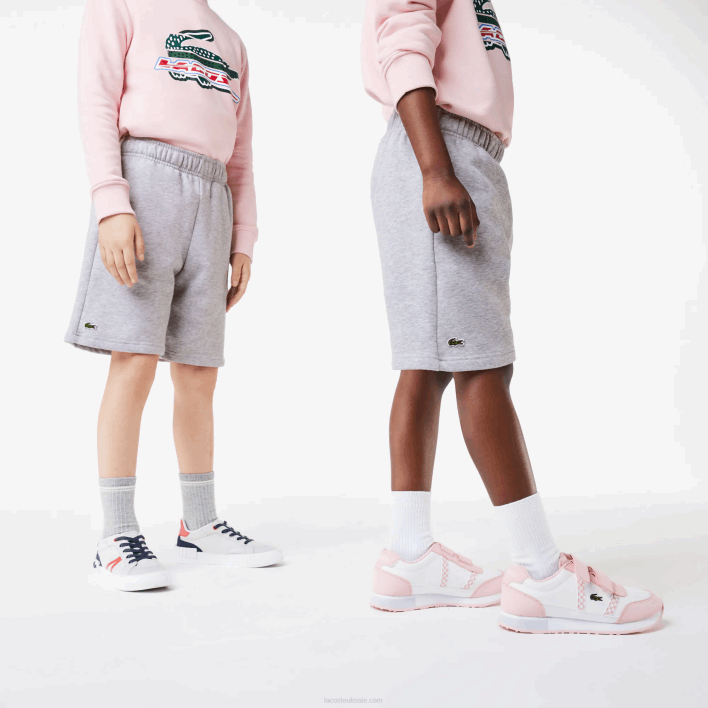 Lacoste Organic Brushed Cotton Fleece Shorts 646T3101 Grey Chine CCA Kids