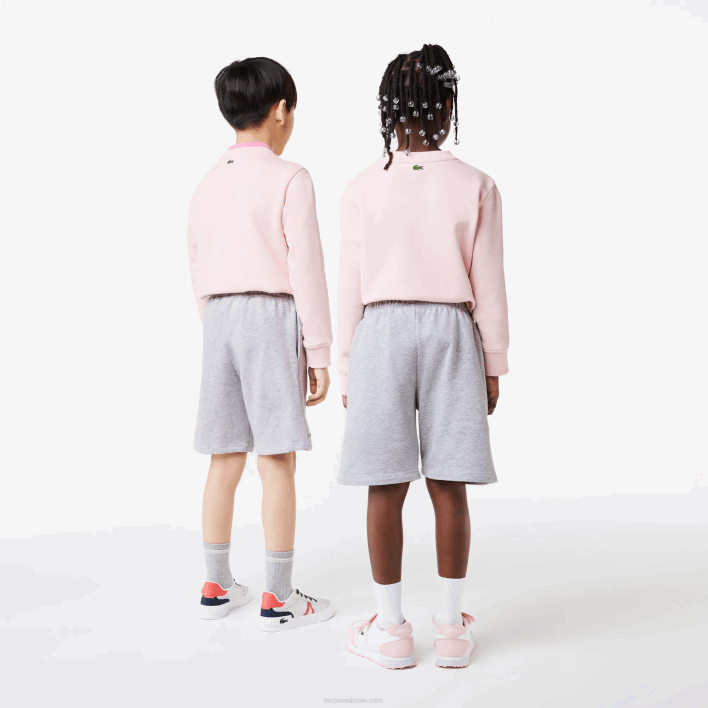 Lacoste Organic Brushed Cotton Fleece Shorts 646T3101 Grey Chine CCA Kids