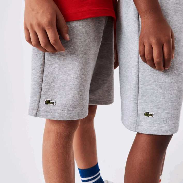 Lacoste Organic Brushed Cotton Fleece Shorts 646T3101 Grey Chine CCA Kids