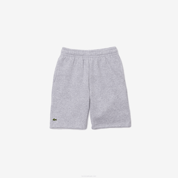 Lacoste Organic Brushed Cotton Fleece Shorts 646T3101 Grey Chine CCA Kids