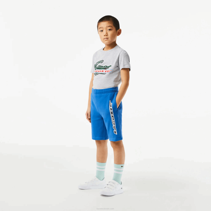 Lacoste Organic Cotton Contrast Branding Shorts 646T3087 Blue KXB Boys