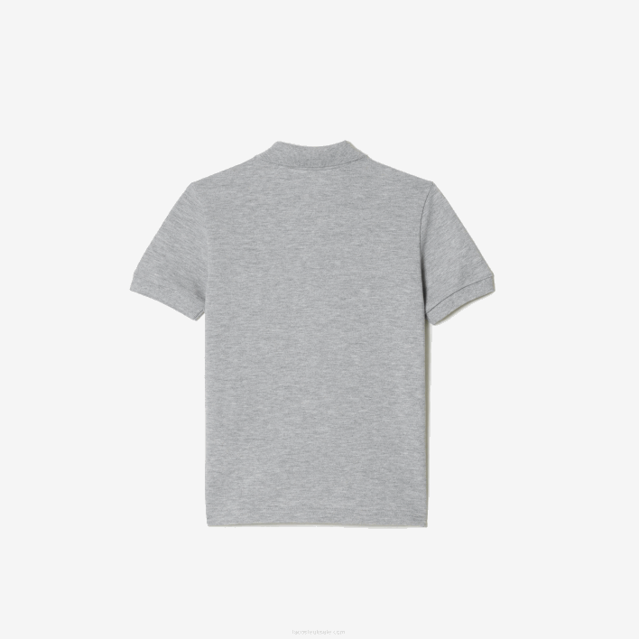 Lacoste Organic Cotton Contrast Print Polo 646T3035 Grey Chine CCA Kids