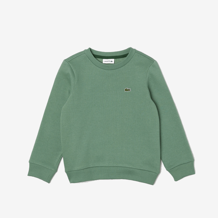 Lacoste Organic Cotton Flannel Sweatshirt 646T3052 Khaki Green KX5 Kids