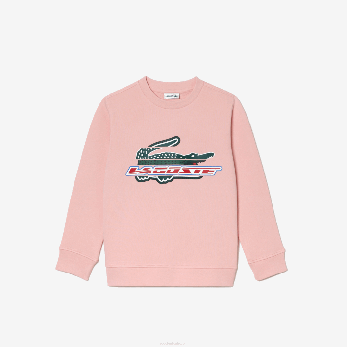 Lacoste Organic Cotton Fleece Sweatshirt 646T3049 Pink KF9 Kids