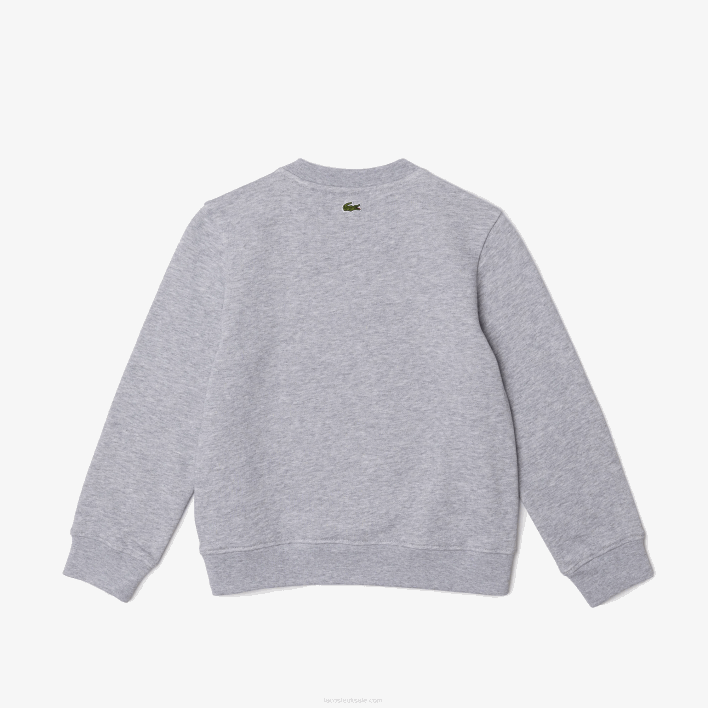 Lacoste Organic Cotton Fleece Sweatshirt 646T3050 Grey Chine CCA Kids
