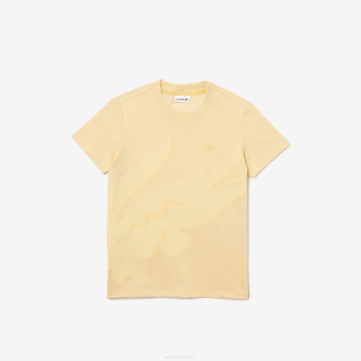Lacoste Organic Cotton Pique T-Shirt 646T3142 Yellow HBZ Boys