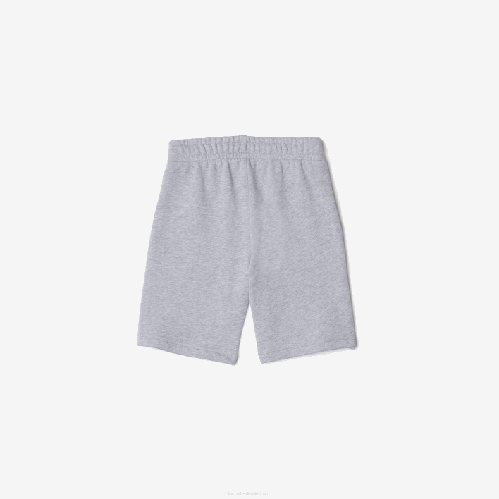 Lacoste Oversized Crocodile Print Flecked Organic Cotton Shorts 646T3292 Grey Chine CCA Boys