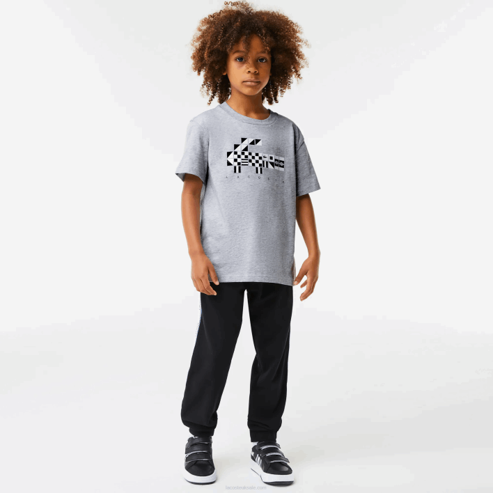 Lacoste Oversized Nautical Style T-Shirt 646T3143 Grey Chine CCA Kids