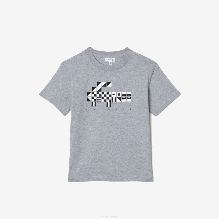 Lacoste Oversized Nautical Style T-Shirt 646T3143 Grey Chine CCA Kids