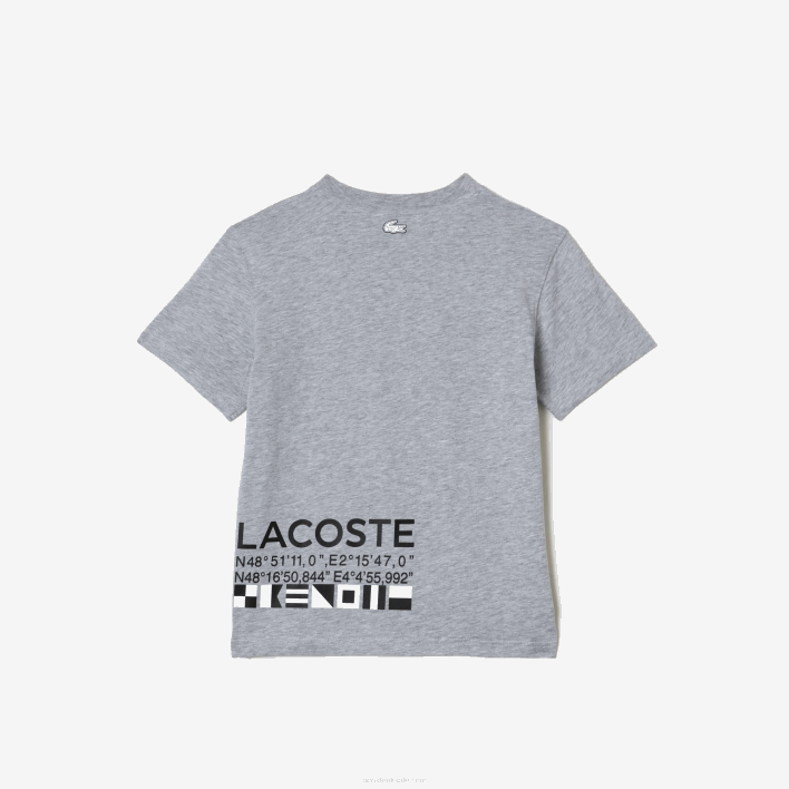 Lacoste Oversized Nautical Style T-Shirt 646T3143 Grey Chine CCA Kids