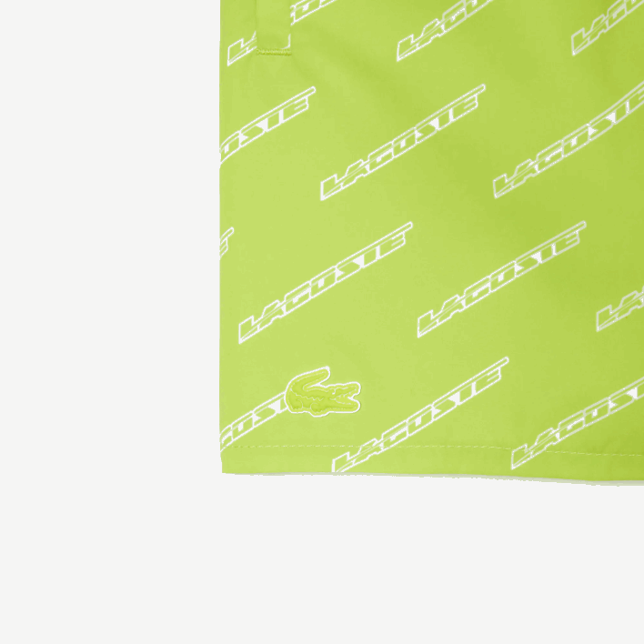 Lacoste Printed Recycled Polyester Swim Trunks 646T3109 Yellow White 9ZV Boys