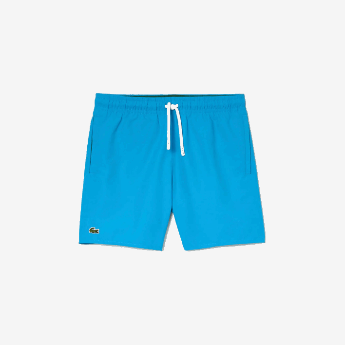 Lacoste Quick-Dry Solid Swim Shorts 646T3103 Blue Green WII Boys