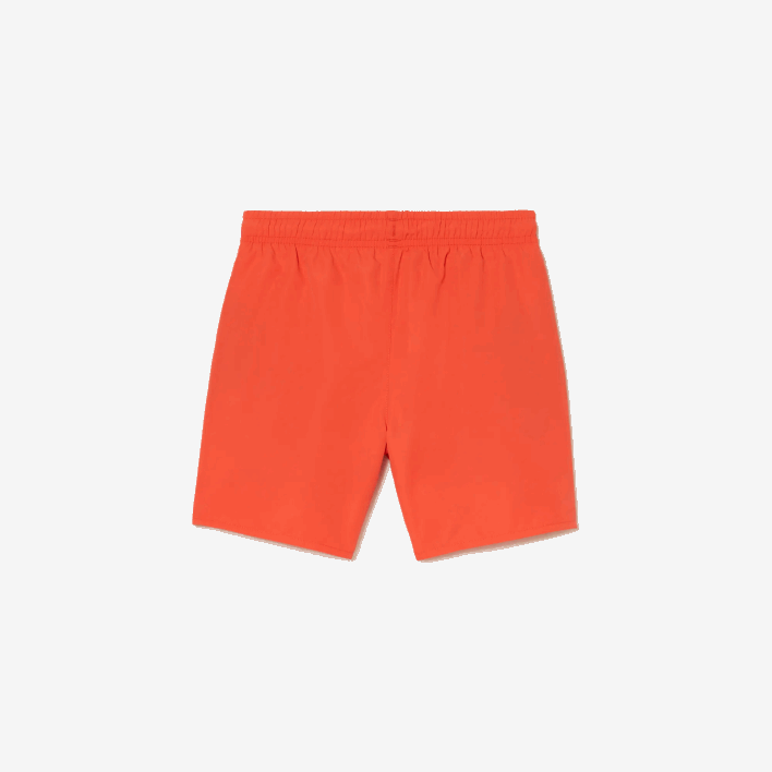 Lacoste Quick-Dry Solid Swim Shorts 646T3104 Orange Green WIG Boys
