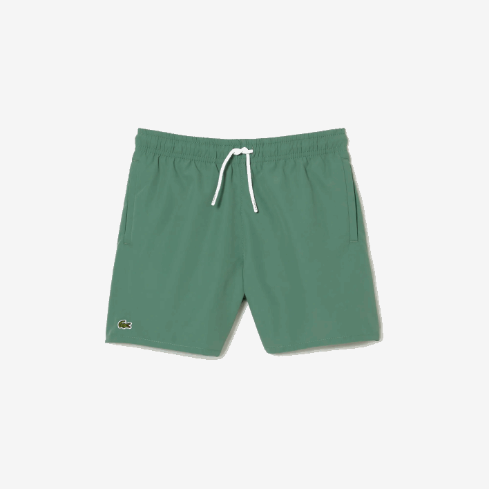 Lacoste Quick-Dry Solid Swim Shorts 646T3105 Khaki Green WIJ Boys