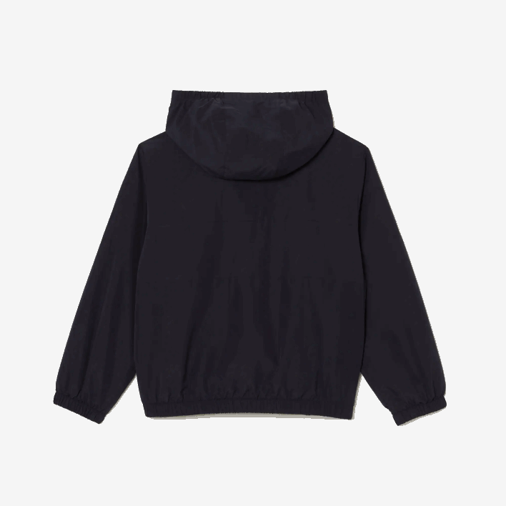 Lacoste Recycled Polyester Zipped Hooded Jacket 646T3053 Navy Blue HDE Kids