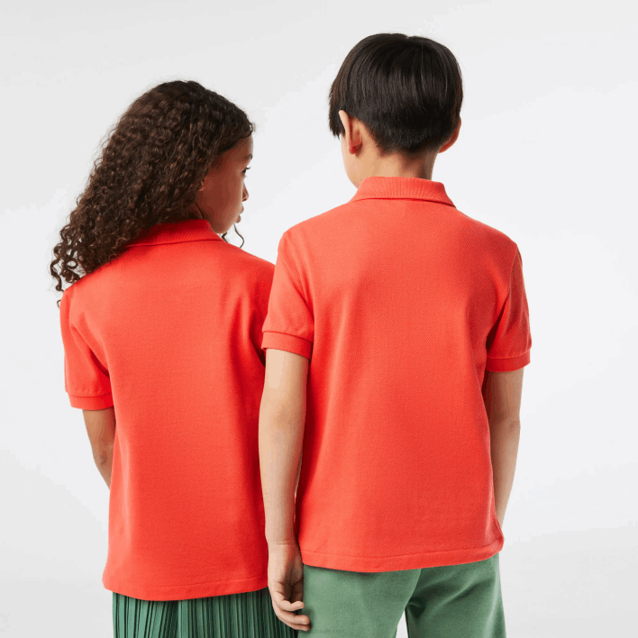 Lacoste Regular Fit Petit Pique Polo 646T3007 Orange 02K Kids