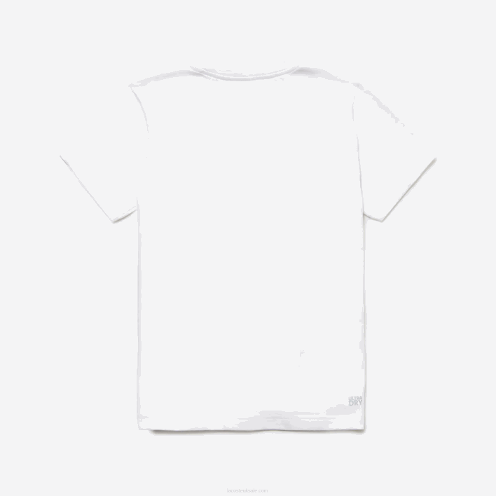 Lacoste SPORT Breathable Cotton Blend T-Shirt 646T3027 White 001 Boys