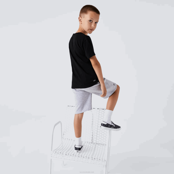Lacoste SPORT Breathable Cotton Blend T-Shirt 646T3028 Black 031 Boys