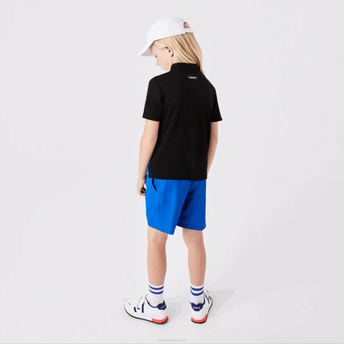 Lacoste SPORT Color-Block Tennis Polo 646T3150 Black Blue White 7KE Kids
