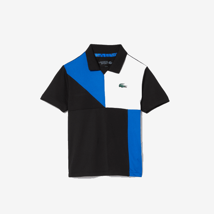Lacoste SPORT Color-Block Tennis Polo 646T3150 Black Blue White 7KE Kids