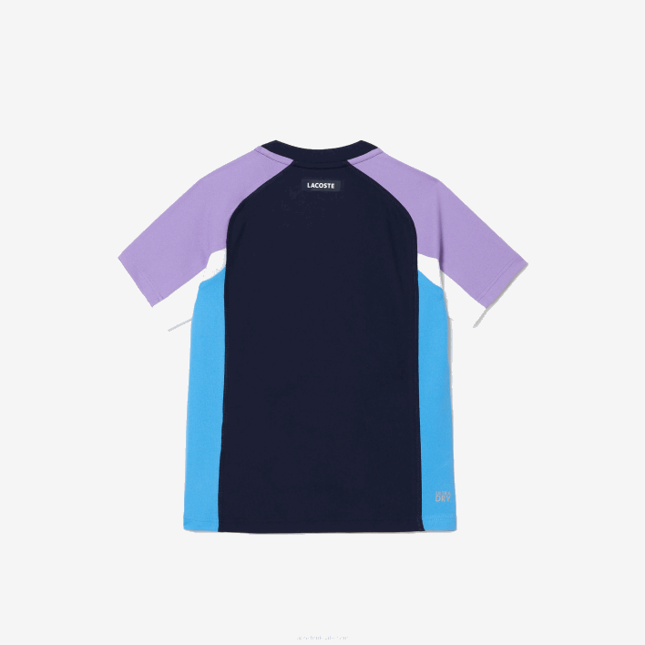 Lacoste SPORT Color-Block Tennis T-Shirt 646T3153 Navy Blue Purple White Blue 5XJ Kids